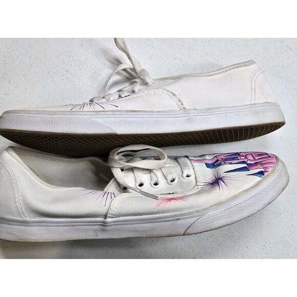 Disney Painted Vans Mickey & Minnie Mouse Castle Mens 8.5 Womens 10 Pre-owned - Picture 8 of 13